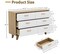 White Wide Drawer Dresser with Drawers, Wood Storage Organizer, Contemporary Drawer Chest for Nursery, Living Room, Hall, and Children's Bedroom